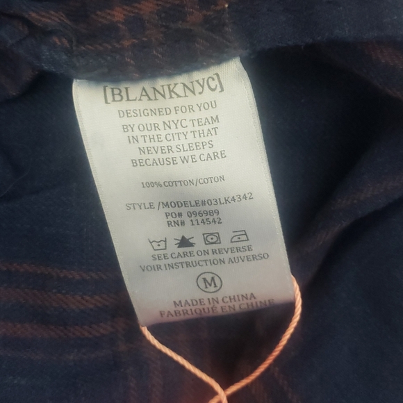 Blank NYC girl plaid button down long sleeve shirt - Picture 6 of 8